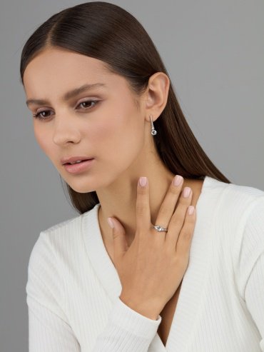 Серьги АЛЬКОР 02-4343_БРТБ-00 вес 3.4 г серебро, топаз, бриллиант - ForteMarket Серьги АЛЬКОР 02-4343_БРТБ-00 вес 3.4 г серебро, топаз, бриллиант купить,31040