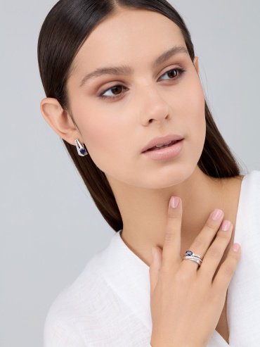 Серьги АЛЬКОР 02-4422_0ГТС-00 вес 3.5 г серебро, наносапфир, фианит - ForteMarket Серьги АЛЬКОР 02-4422_0ГТС-00 вес 3.5 г серебро, наносапфир, фианит купить,28920