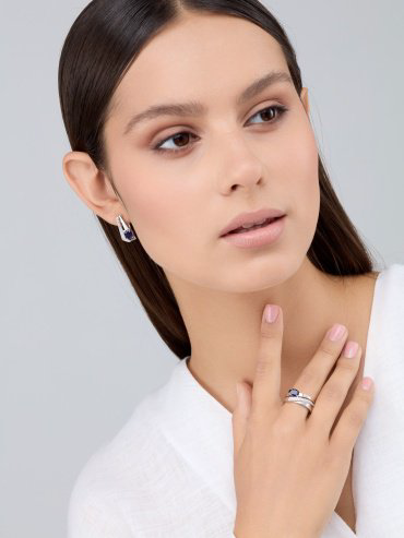 Серьги АЛЬКОР 02-4422_0ГТС-00 вес 3.5 г серебро, наносапфир, фианит - ForteMarket Серьги АЛЬКОР 02-4422_0ГТС-00 вес 3.5 г серебро, наносапфир, фианит купить,28920