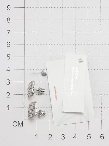 Серьги АЛЬКОР 02-3465_00КЦ-00 вес 3.1 г серебро, фианит купить,NaN