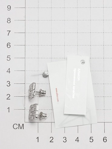 Серьги АЛЬКОР 02-3465_00КЦ-00 вес 3.1 г серебро, фианит купить,NaN