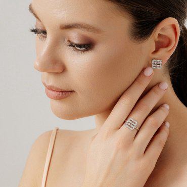 Серьги АЛЬКОР 02-3465_00КЦ-00 вес 3.1 г серебро, фианит купить,NaN