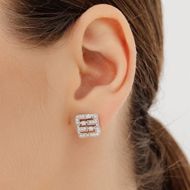 Серьги АЛЬКОР 02-3465_00КЦ-00 вес 3.1 г серебро, фианит купить,NaN