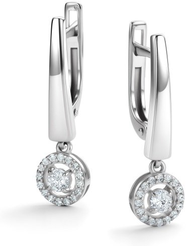 Серьги АЛЬКОР 02-4284_00КЦ-00 вес 3.2 г серебро, фианит купить,NaN
