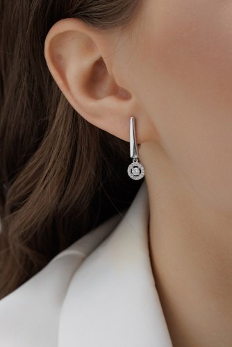 Серьги АЛЬКОР 02-4284_00КЦ-00 вес 3.2 г серебро, фианит купить,NaN