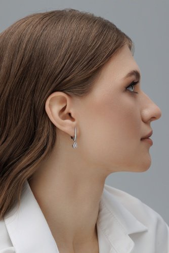 Серьги АЛЬКОР 02-4284_00КЦ-00 вес 3.2 г серебро, фианит купить,NaN