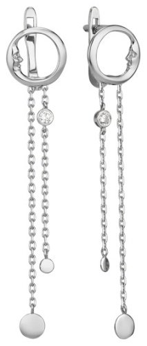 Серьги Династия 019132-3101 вес 1.8 г золото, фианит купить,NaN