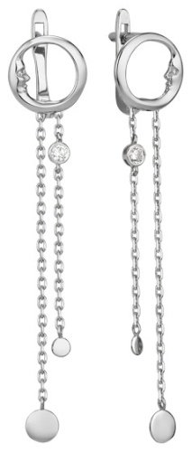 Серьги Династия 019132-3101 вес 1.8 г золото, фианит купить,NaN