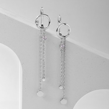 Серьги Династия 019132-3101 вес 1.8 г золото, фианит купить,NaN