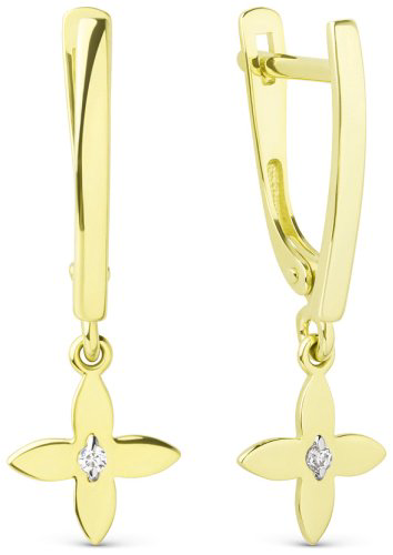 Серьги Династия 031722-4102 вес 2 г золото, фианит купить,160000