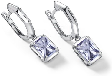 Серьги АЛЬКОР 02-4431_0ТЗК-00 вес 4.8 г серебро, кристалл купить,NaN