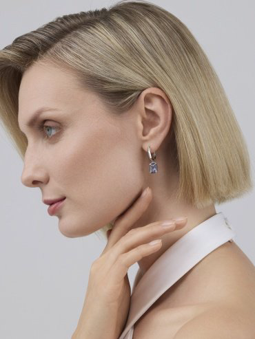 Серьги АЛЬКОР 02-4431_0ТЗК-00 вес 4.8 г серебро, кристалл купить,NaN
