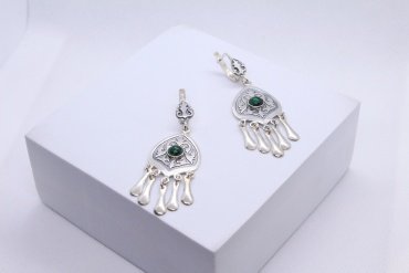 Серьги Кристалл-L С-35-66 вес 10.2 г серебро, кошачий глаз купить,NaN