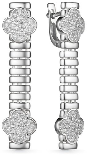 Серьги Феникс JEWELRY С5397-1ag вес 5.3 г серебро, фианит купить,NaN