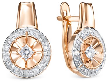 Серьги КЮЗ Дельта 1207642 вес 3.1 г золото, фианит - ForteMarket Серьги КЮЗ Дельта 1207642 вес 3.1 г золото, фианит купить,250400