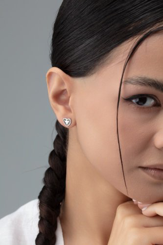 Пусеты АЛЬКОР 02-4443_0000-17 вес 1.5 г серебро, без вставок купить,16600
