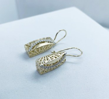 Серьги Династия 903842-4102 вес 2.9 г золото, фианит купить,236000