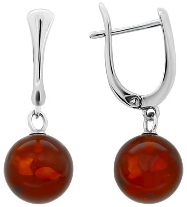 Серьги AMBER TEAM 429041583qq вес 3.6 г серебро, янтарь купить,NaN