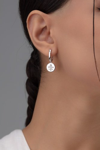 Серьги АЛЬКОР 02-4454_00КЦ-00 вес 5 г серебро, фианит купить,NaN