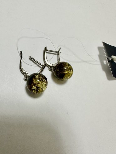 Серьги AMBER TEAM 429391583ss вес 4 г серебро, янтарь купить,NaN