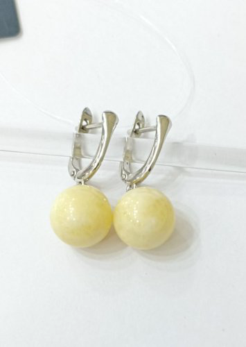 Серьги DARVIN 429031583rr вес 2.15 г серебро, янтарь купить,NaN