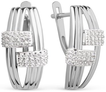 Серьги Династия 026742-3101 вес 3.1 г золото, фианит купить,NaN