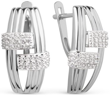 Серьги Династия 026742-3101 вес 3.1 г золото, фианит купить,NaN