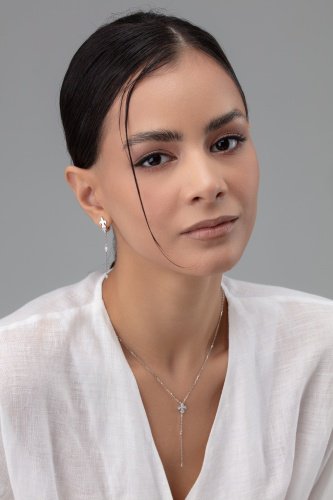 Серьги АЛЬКОР 02-4456_00СВ-00 вес 2.6 г серебро, фианит купить,NaN