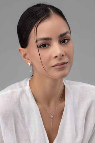 Серьги АЛЬКОР 02-4456_00СВ-00 вес 2.6 г серебро, фианит купить,NaN
