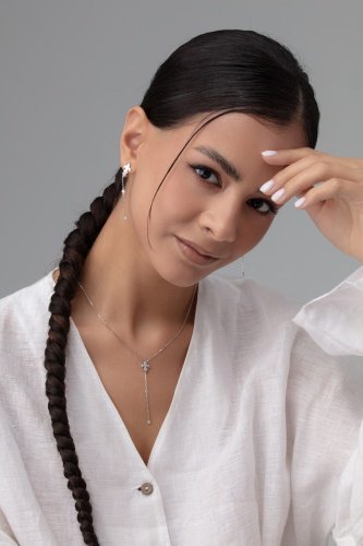 Серьги АЛЬКОР 02-4456_00СВ-00 вес 2.6 г серебро, фианит купить,NaN