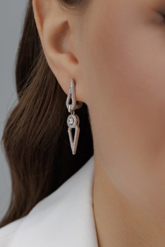 Серьги АЛЬКОР 02-4348_00КЦ-00 вес 3.7 г серебро, фианит купить,NaN