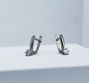 Серьги Кристалл-L с-102 вес 2.9 г серебро, фианит купить,NaN