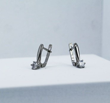 Серьги Кристалл-L с-102 вес 2.9 г серебро, фианит купить,NaN