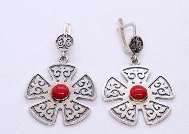 Серьги Кристалл-L С-35-82 вес 11.2 г серебро, эмаль купить,19880