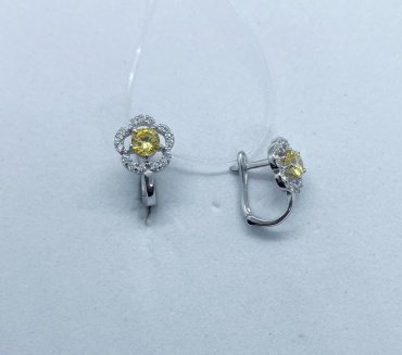 Серьги Кристалл-L С-15_ж вес 1.6 г серебро, фианит купить,NaN