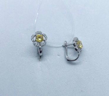 Серьги Кристалл-L С-15_ж вес 1.6 г серебро, фианит купить,NaN