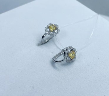 Серьги Кристалл-L С-15_ж вес 1.6 г серебро, фианит купить,NaN