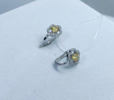 Серьги Кристалл-L С-15_ж вес 1.6 г серебро, фианит купить,NaN