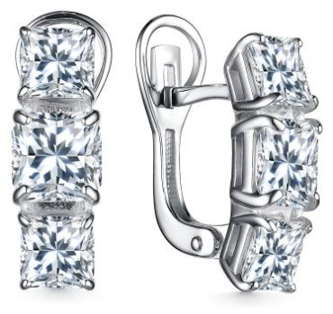 Серьги АЛЬКОР 02-3863 вес 5.3 г серебро, фианит купить,NaN