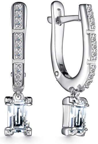 Серьги АЛЬКОР 02-3866_00КЦ-00 вес 3.6 г серебро, фианит купить,NaN