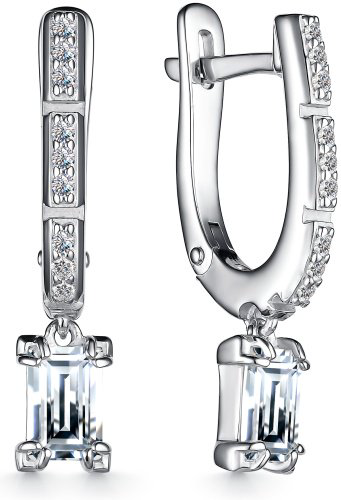 Серьги АЛЬКОР 02-3866_00КЦ-00 вес 3.6 г серебро, фианит купить,NaN