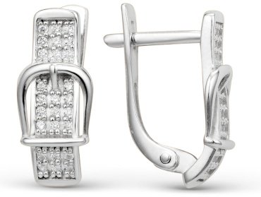 Серьги Династия 001352-3101 вес 2.5 г золото, фианит купить,227200