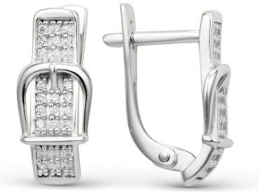 Серьги Династия 001352-3101 вес 2.5 г золото, фианит купить,227200