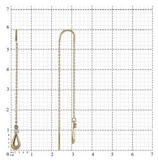 Серьги-цепочки Династия 002735-1102 вес 1.3 г золото, фианит купить,NaN