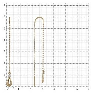 Серьги-цепочки Династия 002735-1102 вес 1.3 г золото, фианит купить,NaN
