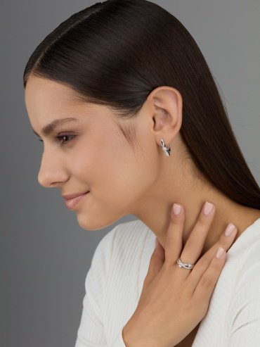 Серьги АЛЬКОР 02-4352_00КЦ-00 вес 3.3 г серебро, фианит купить,20720