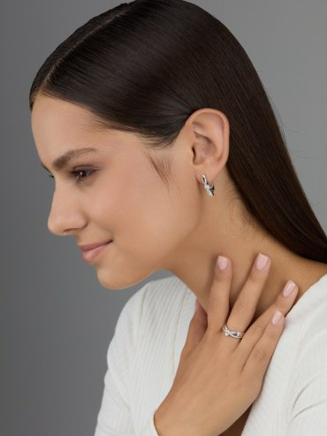 Серьги АЛЬКОР 02-4352_00КЦ-00 вес 3.3 г серебро, фианит купить,20720