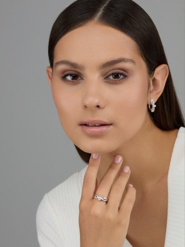 Серьги АЛЬКОР 02-4352_00КЦ-00 вес 3.3 г серебро, фианит купить,20720