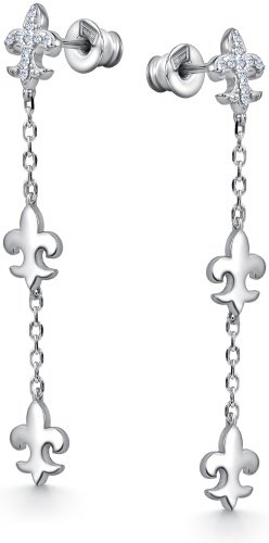 Серьги АЛЬКОР 02-4455_00КЦ-00 вес 2.4 г серебро, фианит купить,24840