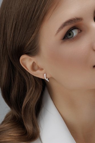 Серьги АЛЬКОР 02-4328_000Б-00 вес 2.6 г серебро, бриллиант купить,NaN